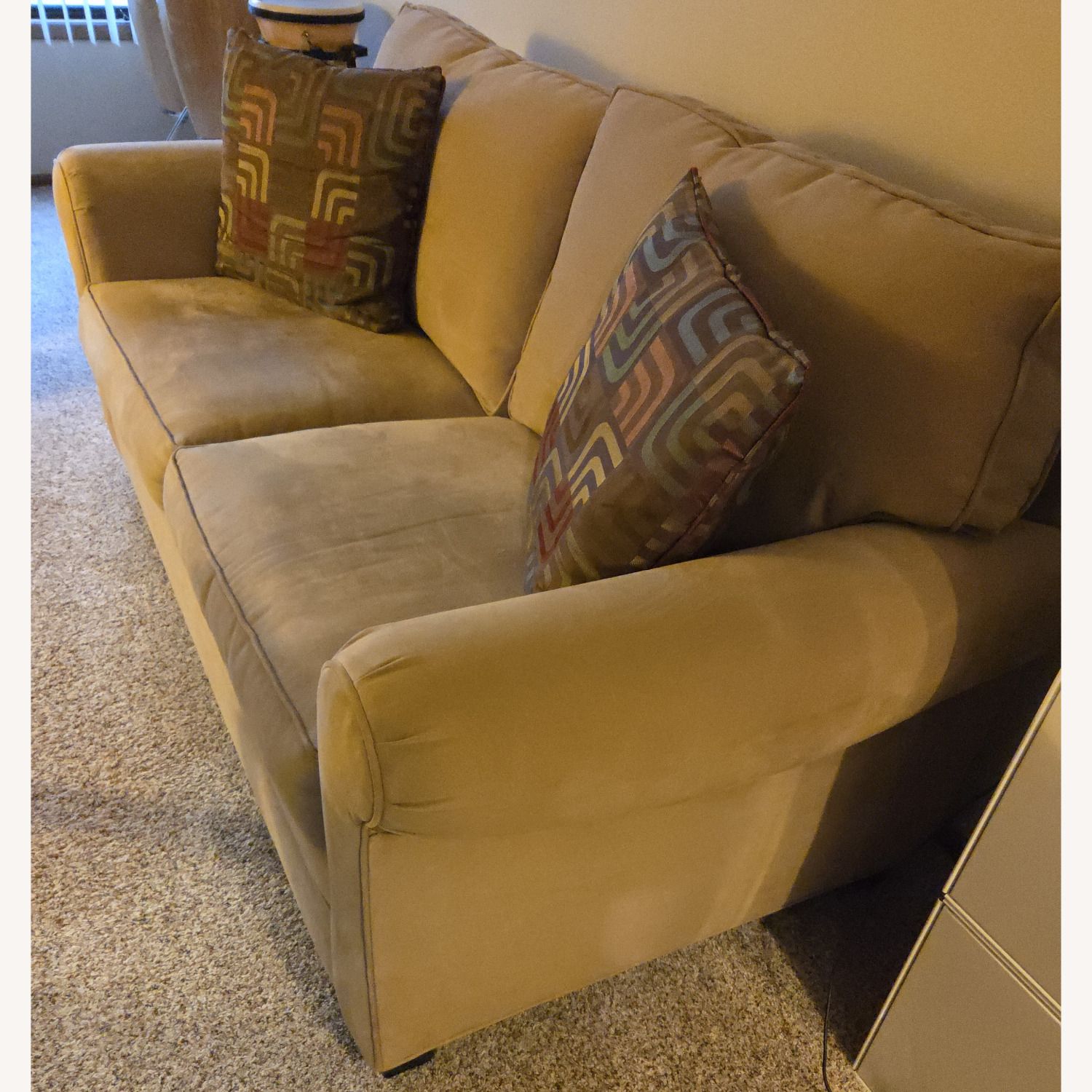 Rooms To Go Light Brown Fabric Sleeper Loveseat - image-2