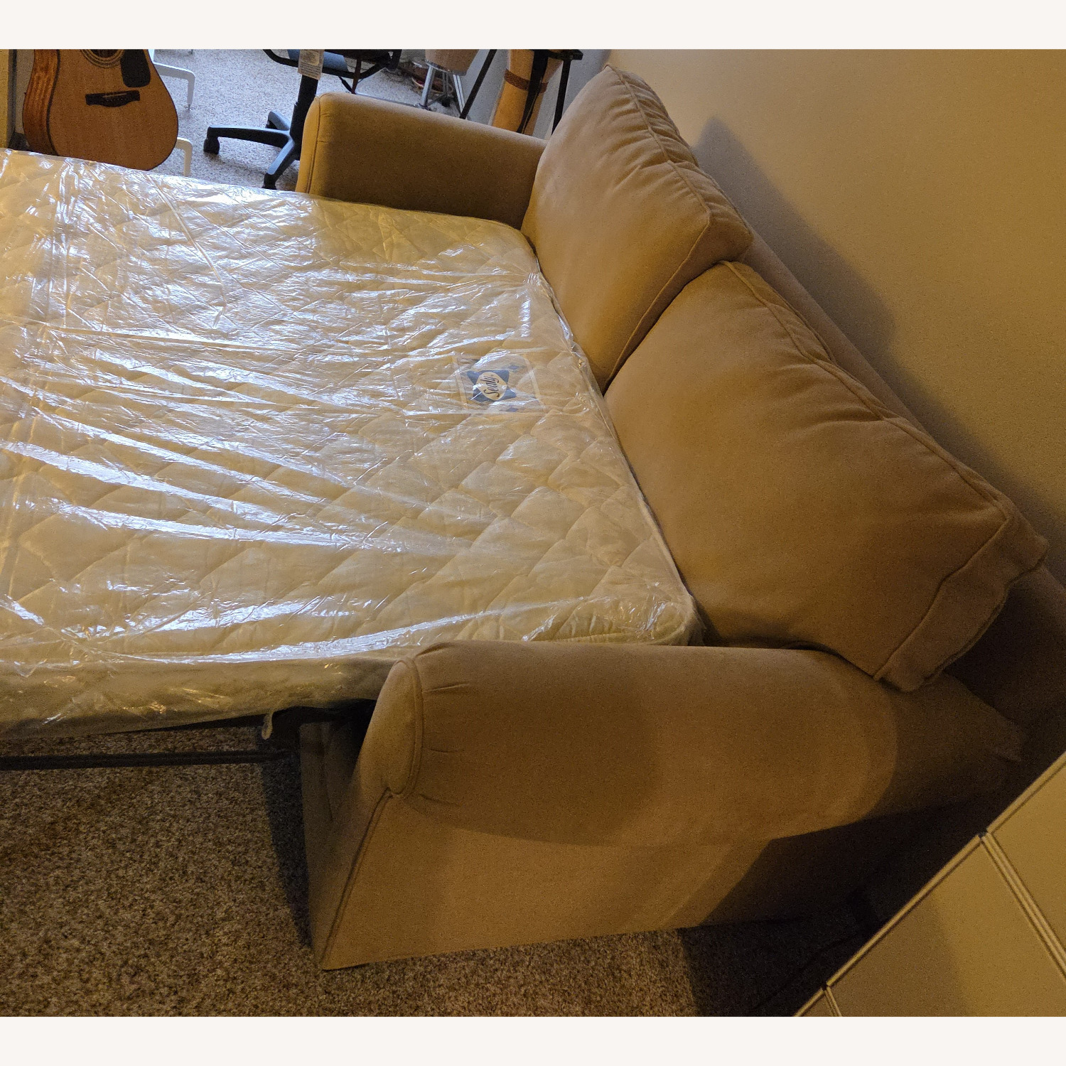 Rooms To Go Light Brown Fabric Sleeper Loveseat - image-4
