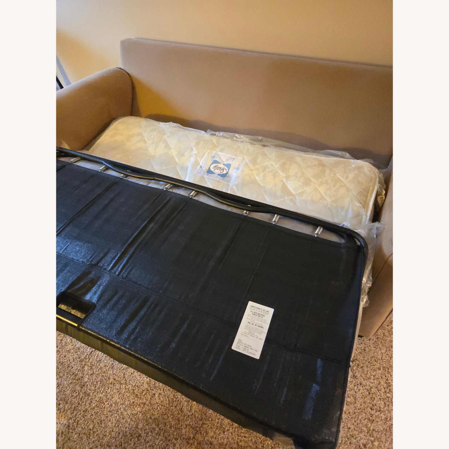 Rooms To Go Light Brown Fabric Sleeper Loveseat - image-6