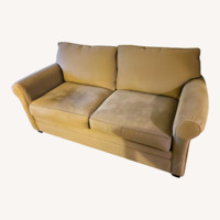 Rooms To Go Light Brown Fabric Sleeper Loveseat