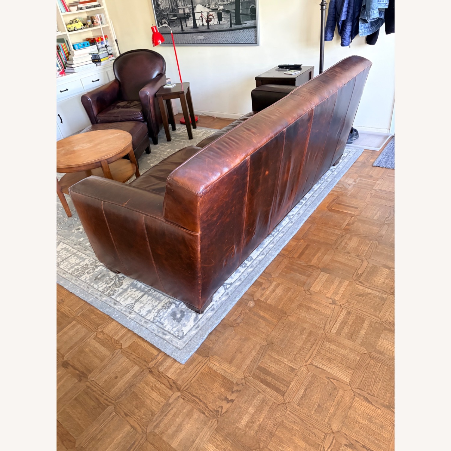 Crate & Barrel Axis II Brown Leather Sofa - image-2