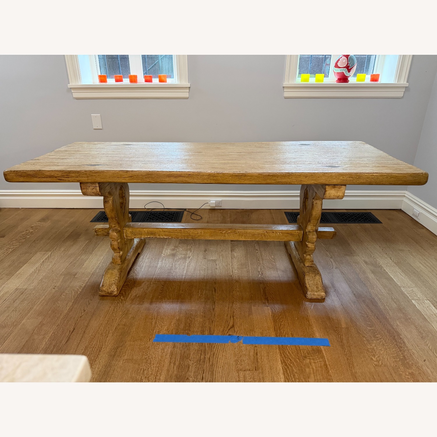 Antique French Oak Monastery Dining Table - image-1