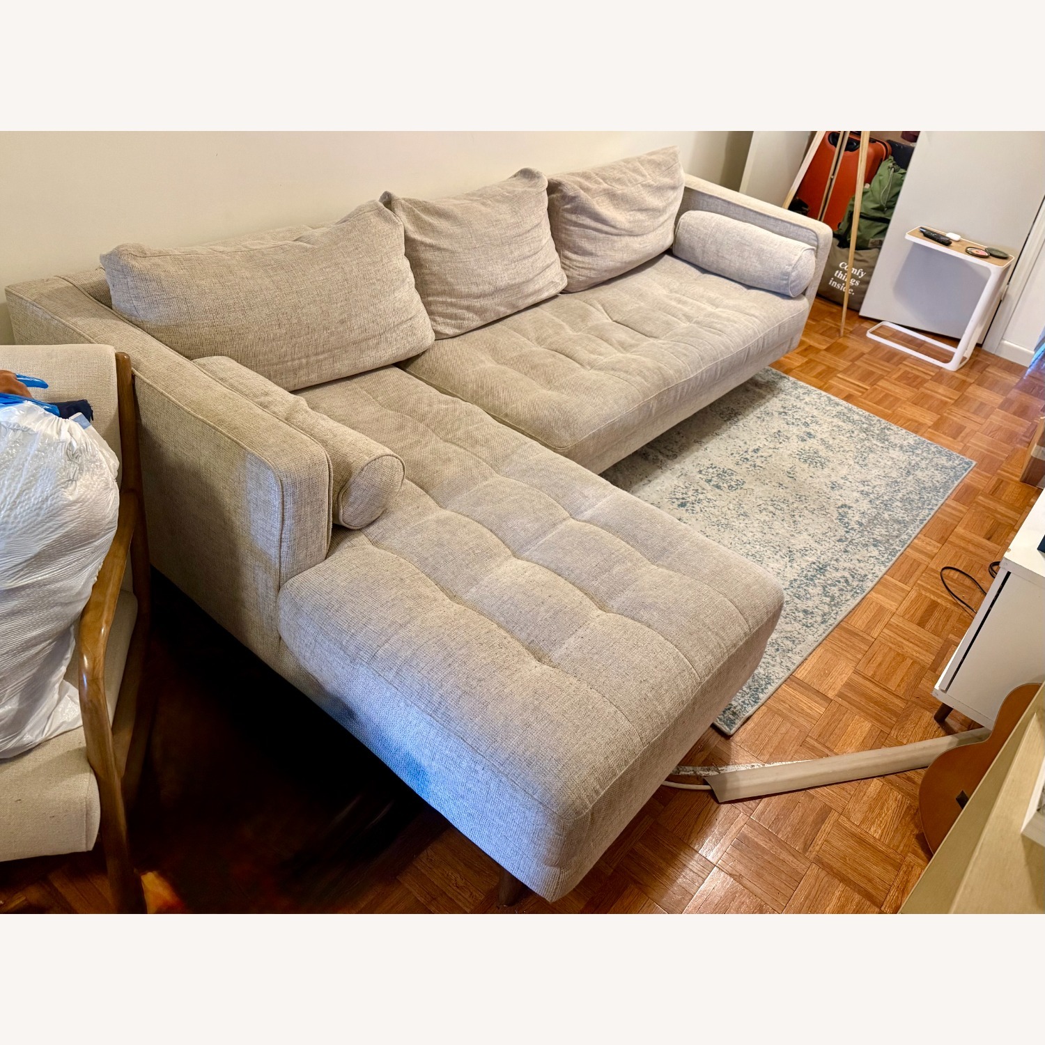 Article Light Gray Fabric 2 Piece Sectional - image-1