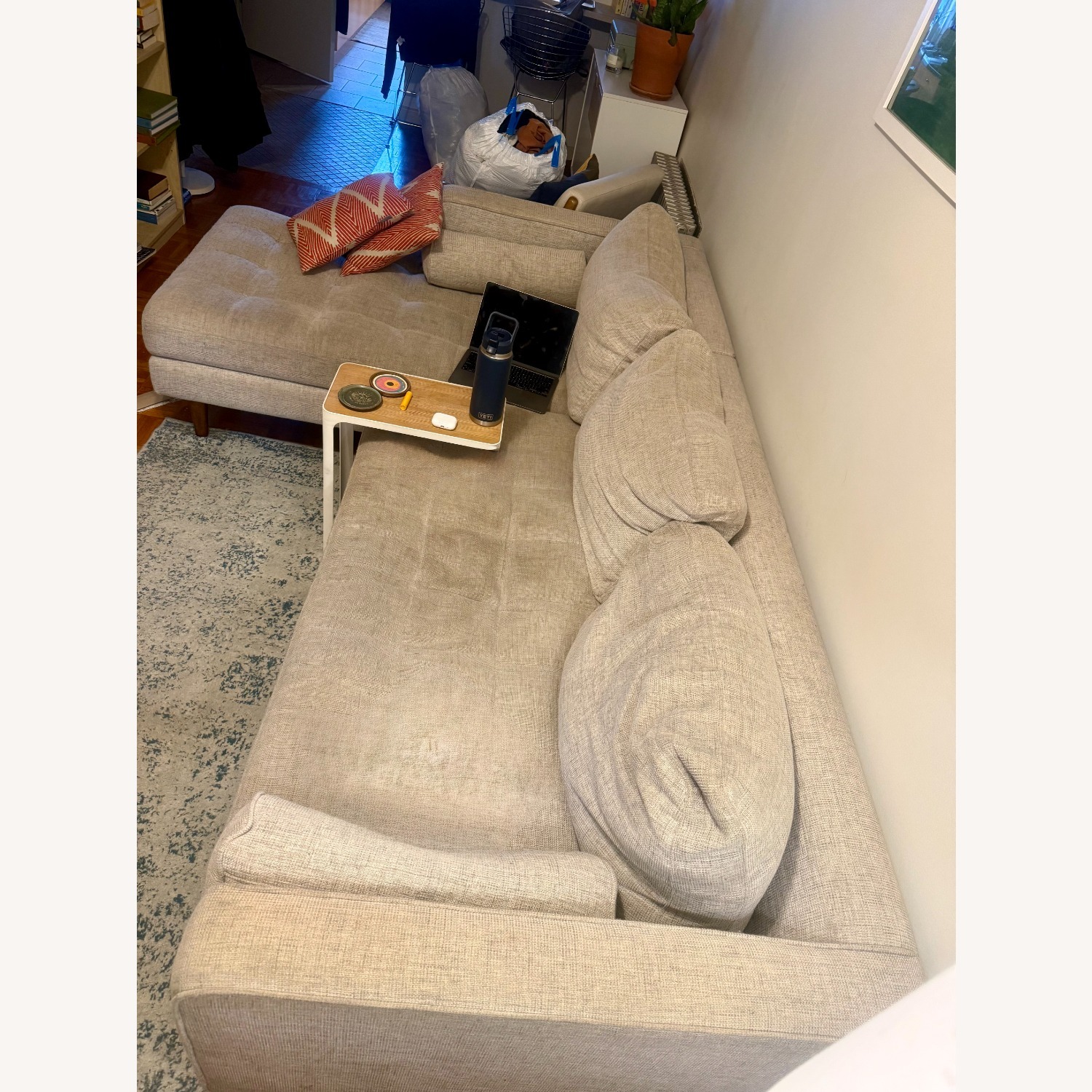 Article Light Gray Fabric 2 Piece Sectional - image-3