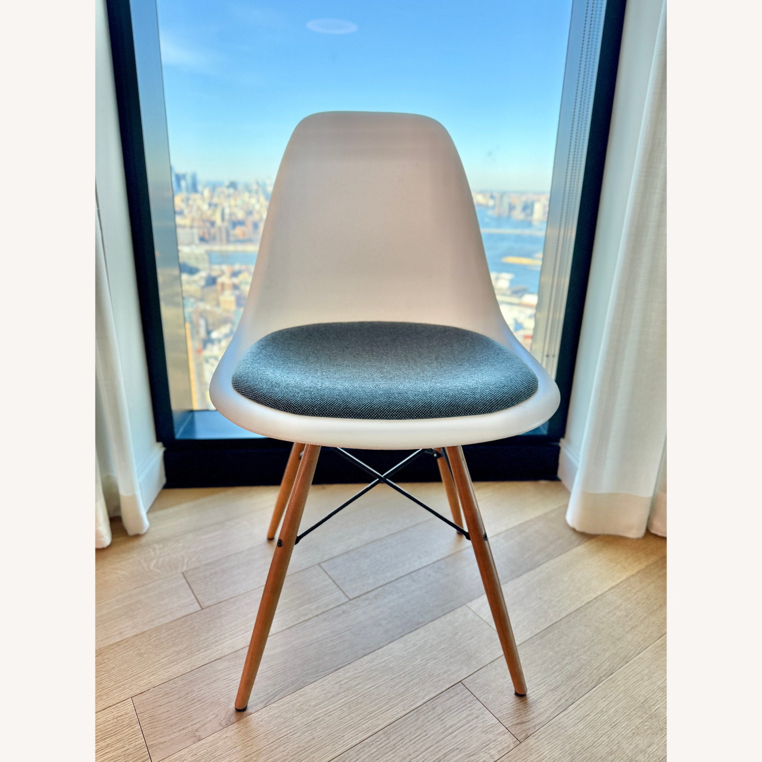 Herman Miller Eames Molded Dining Chairs with Pads - image-1