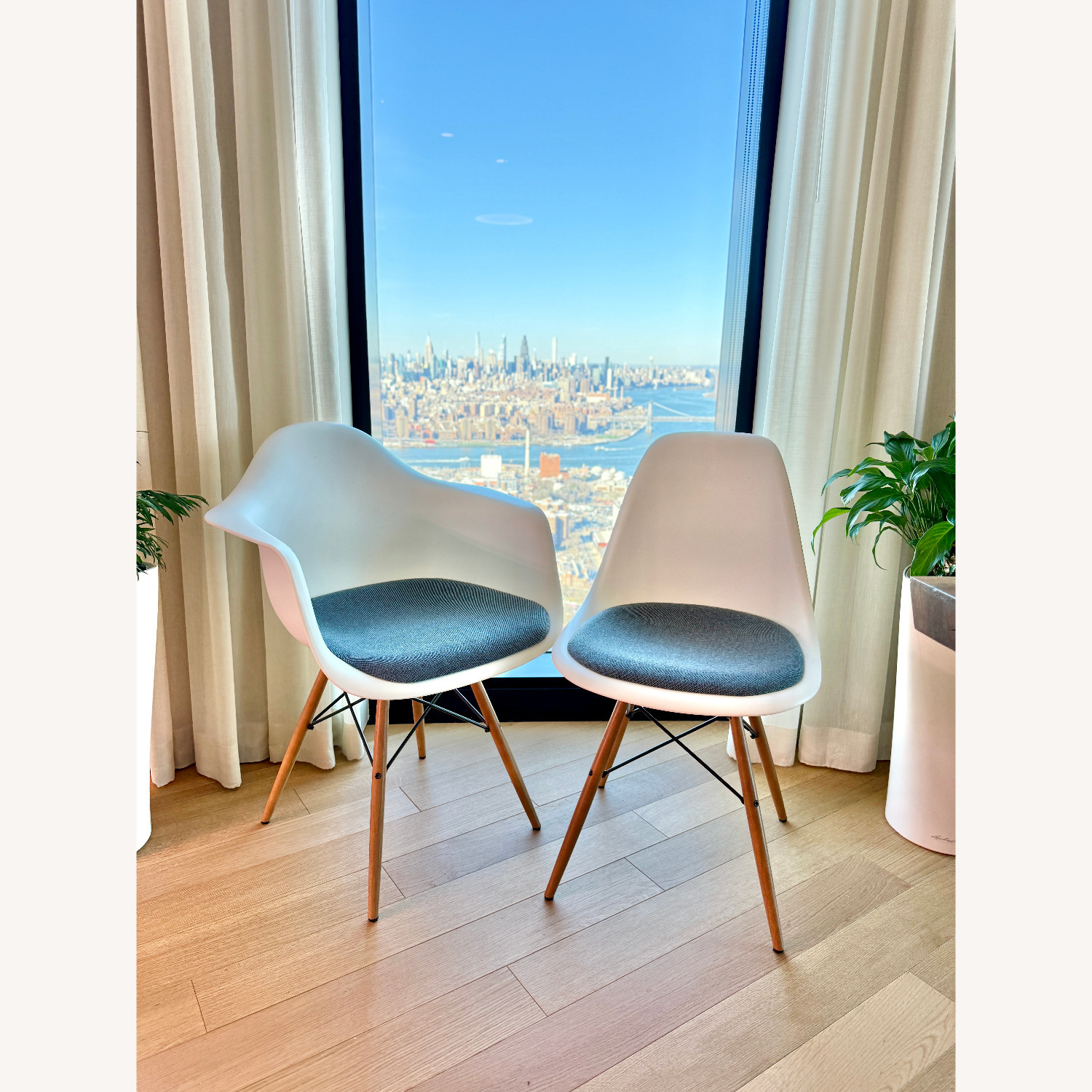 Herman Miller Eames Molded Dining Chairs with Pads - image-2