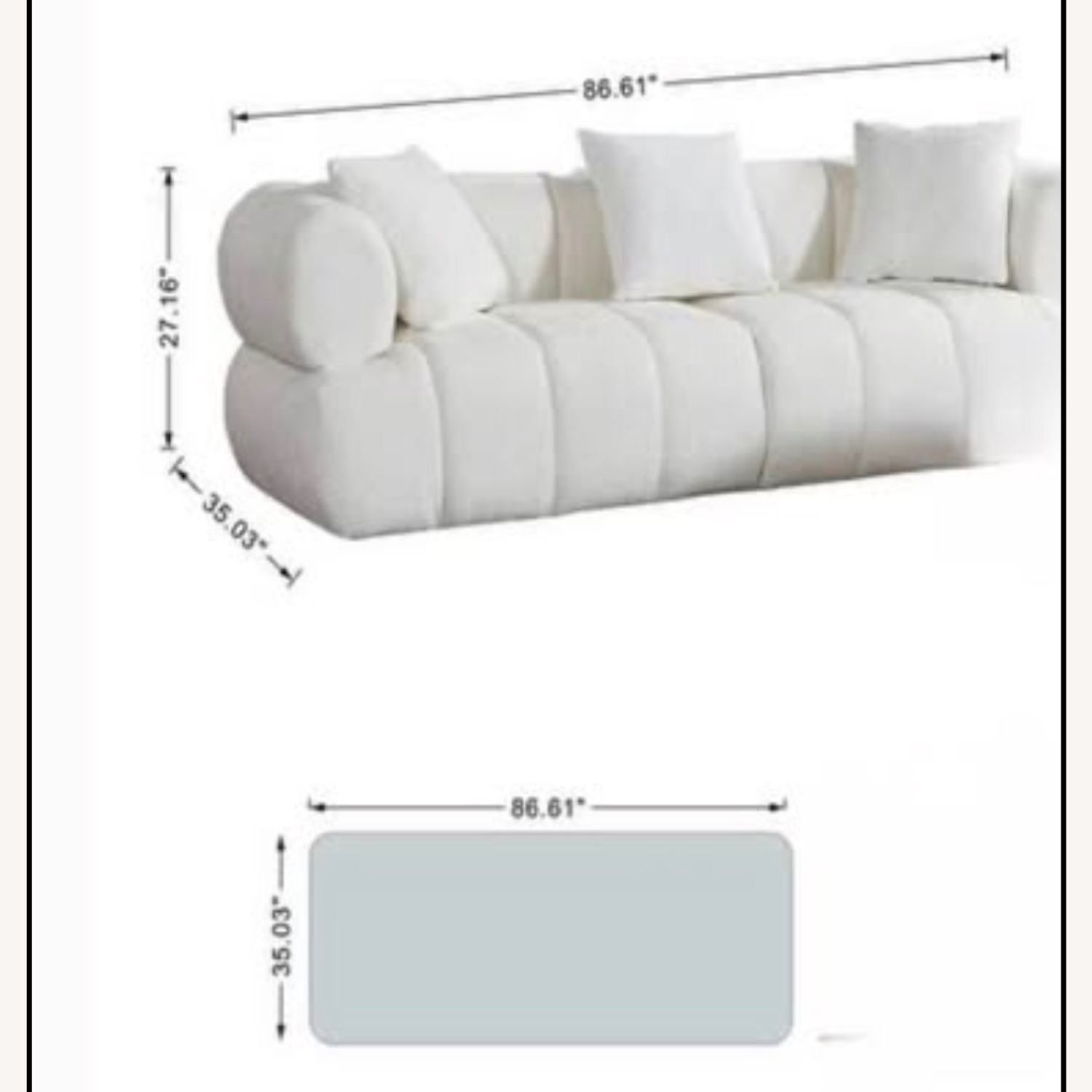 Bed Bath & Beyond White 3+ Seater Sofa - image-4