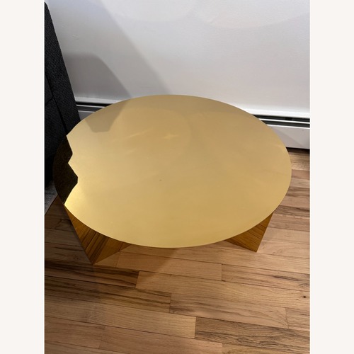 Used CB2 Gold Metal Coffee Table for sale on AptDeco