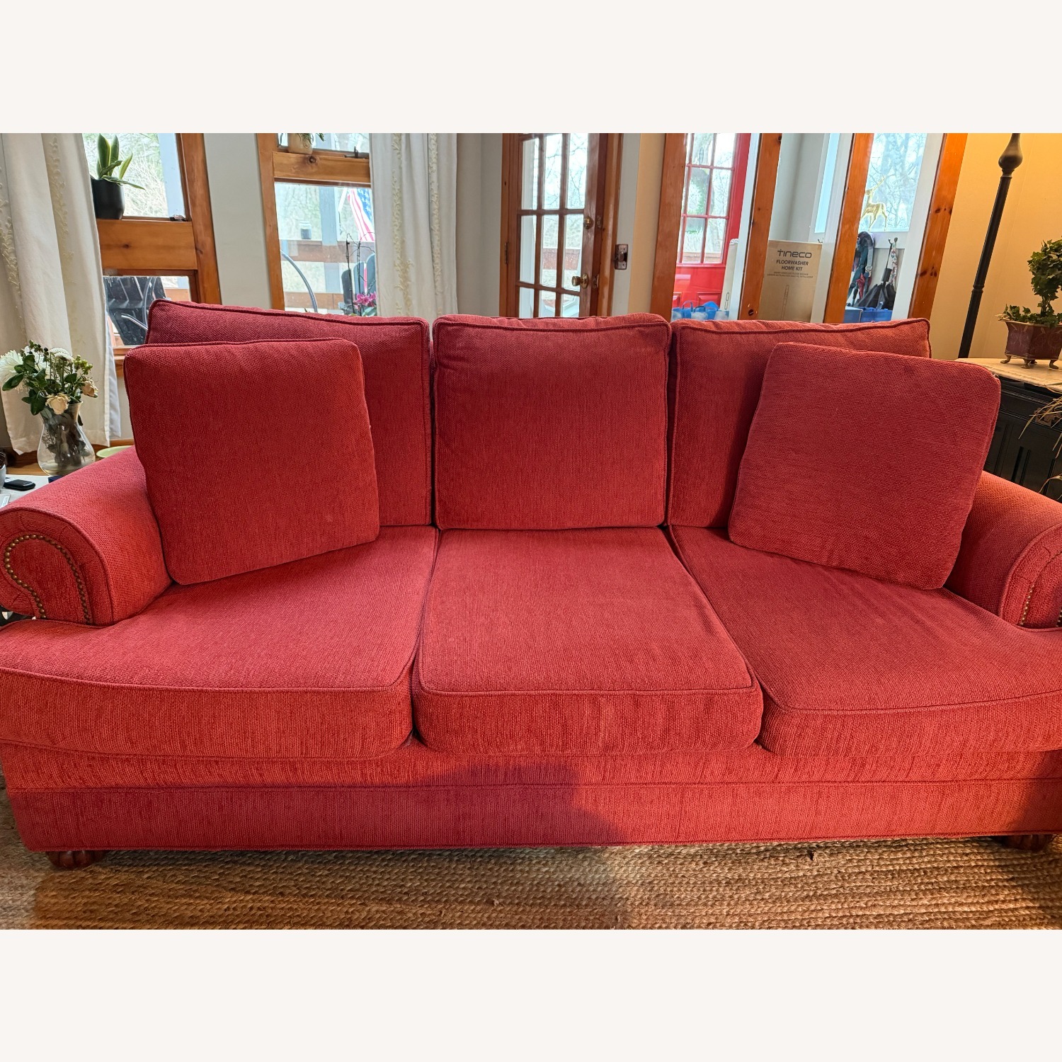 Ethan Allen Three Seat Fabric Sofa - image-1