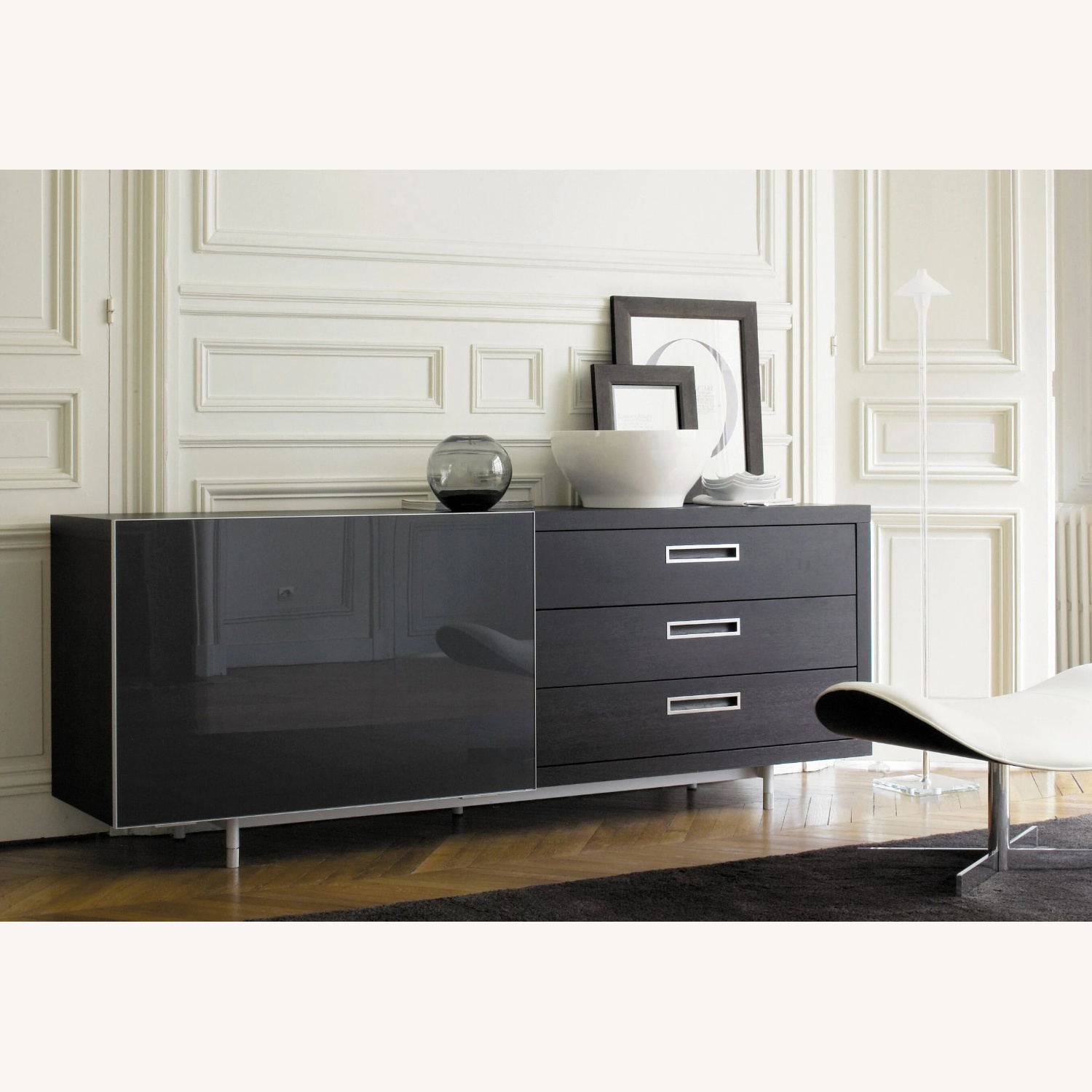 Ligne Roset Cineline Dark Gray Wood Sideboard - image-4
