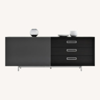 Ligne Roset Cineline Dark Gray Wood Sideboard