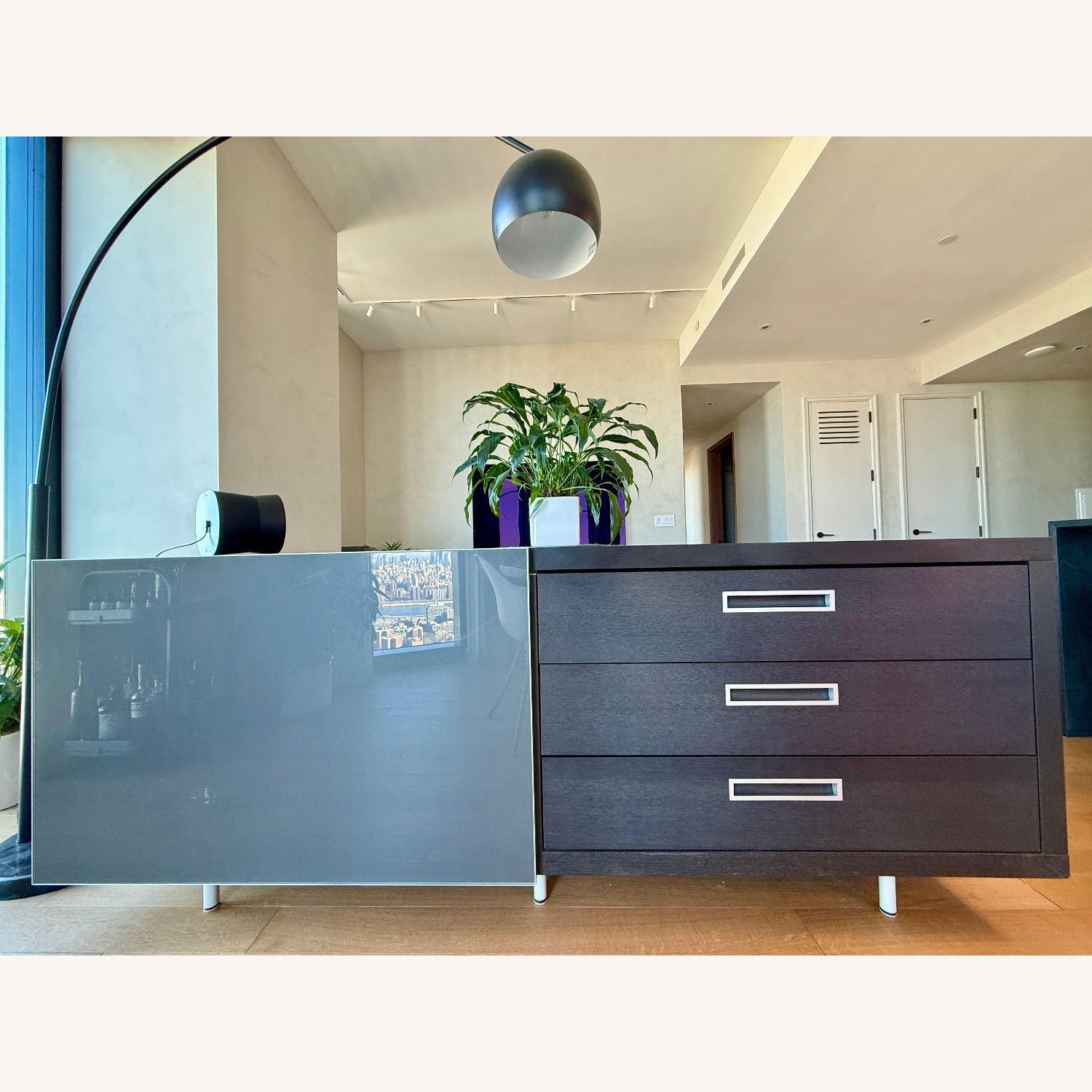 Ligne Roset Cineline Dark Gray Wood Sideboard - image-1