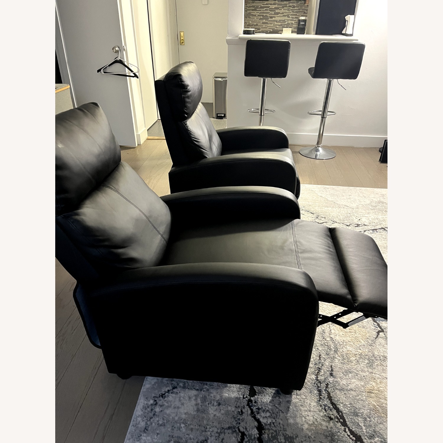 Amazon Black Faux Leather Recliner - image-2