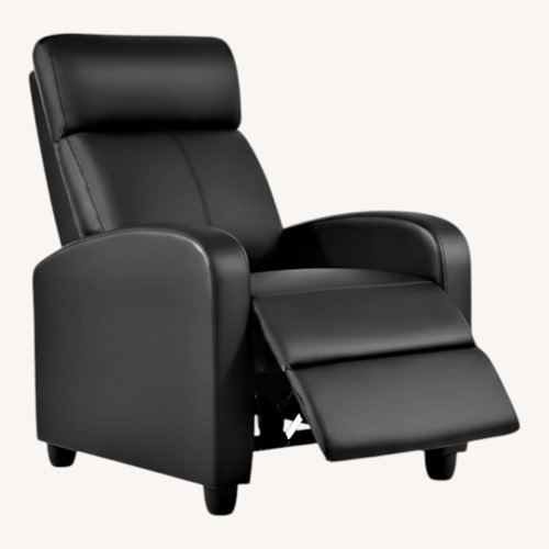 Used Amazon Black Faux Leather Recliner for sale on AptDeco