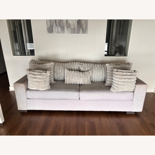 Used Bob's Discount Furniture Light Gray 2 Seater Sofa for sale on AptDeco