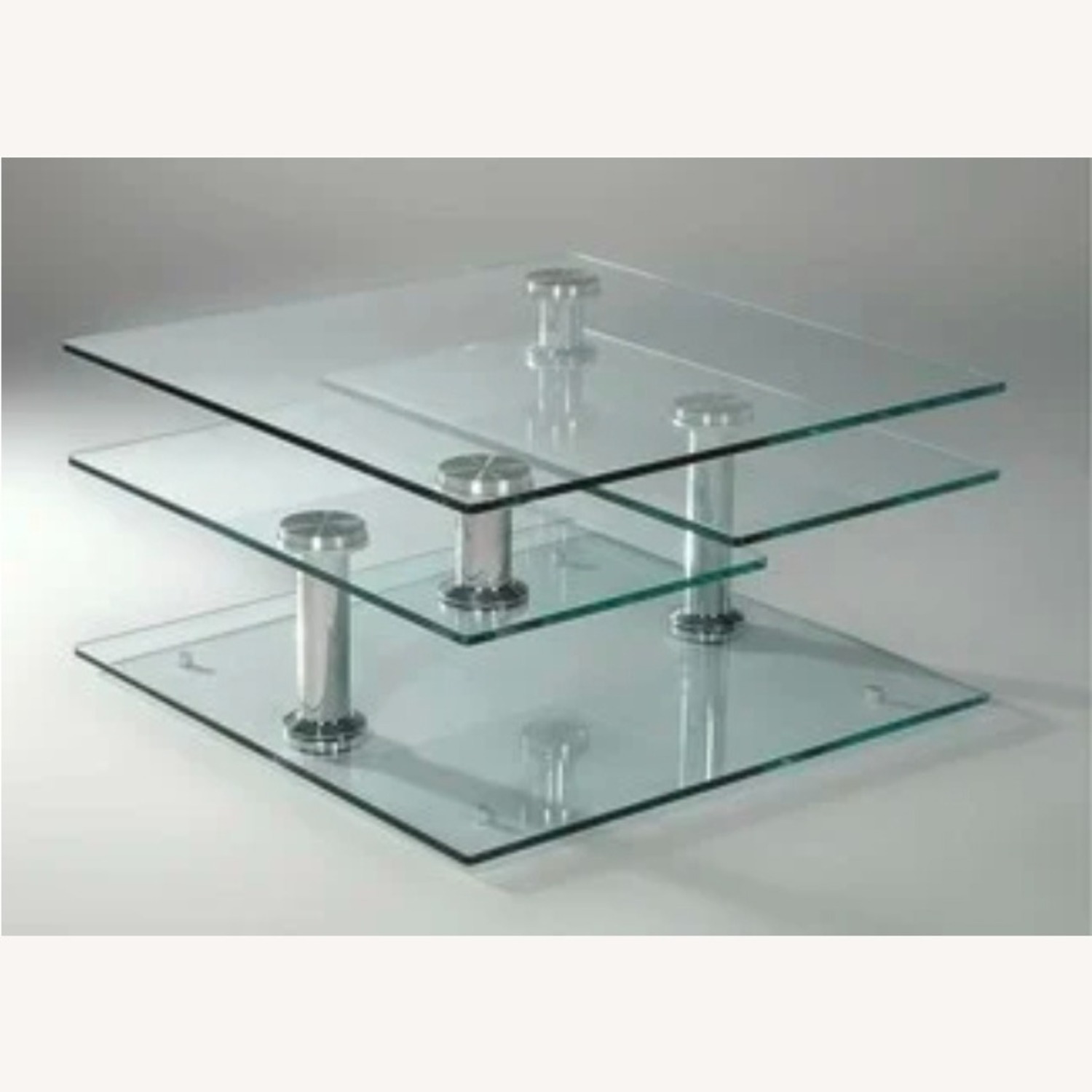 Raymour & Flanigan Transparent Glass Coffee Table - image-1