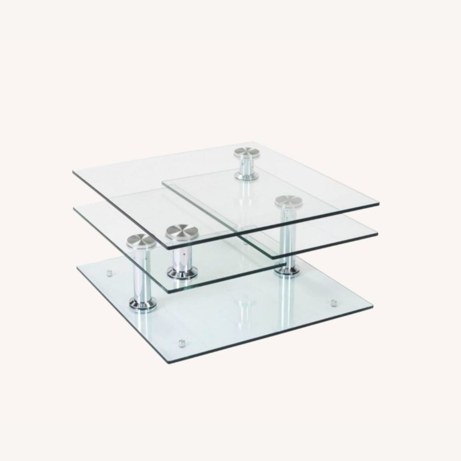 Raymour & Flanigan Transparent Glass Coffee Table - image-3