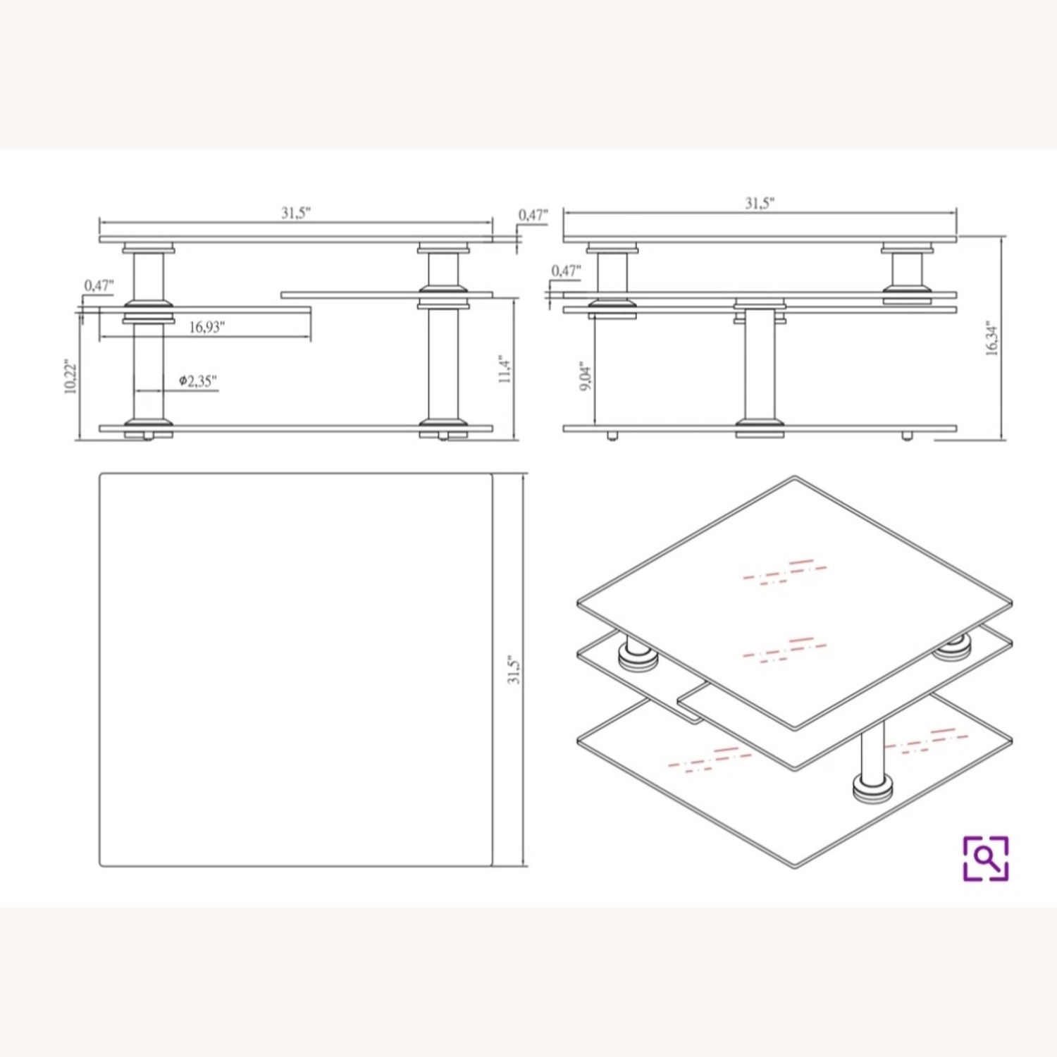 Raymour & Flanigan Transparent Glass Coffee Table - image-6