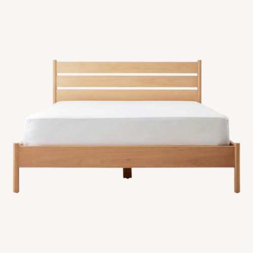 Used EQ3 Monarch Natural Wood Queen Bed for sale on AptDeco