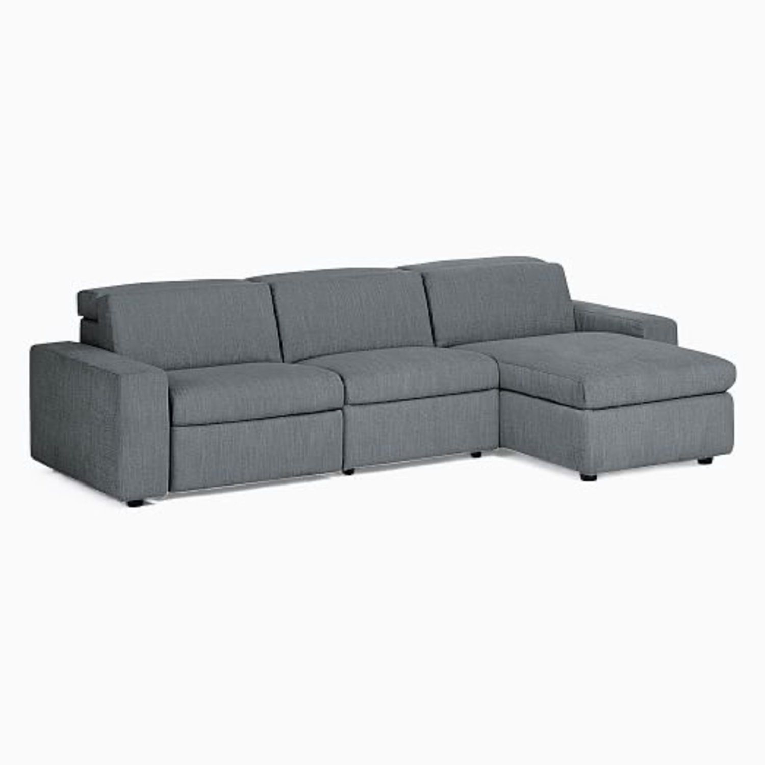 West Elm Dark Gray Fabric 3+ Piece Sectional - image-2