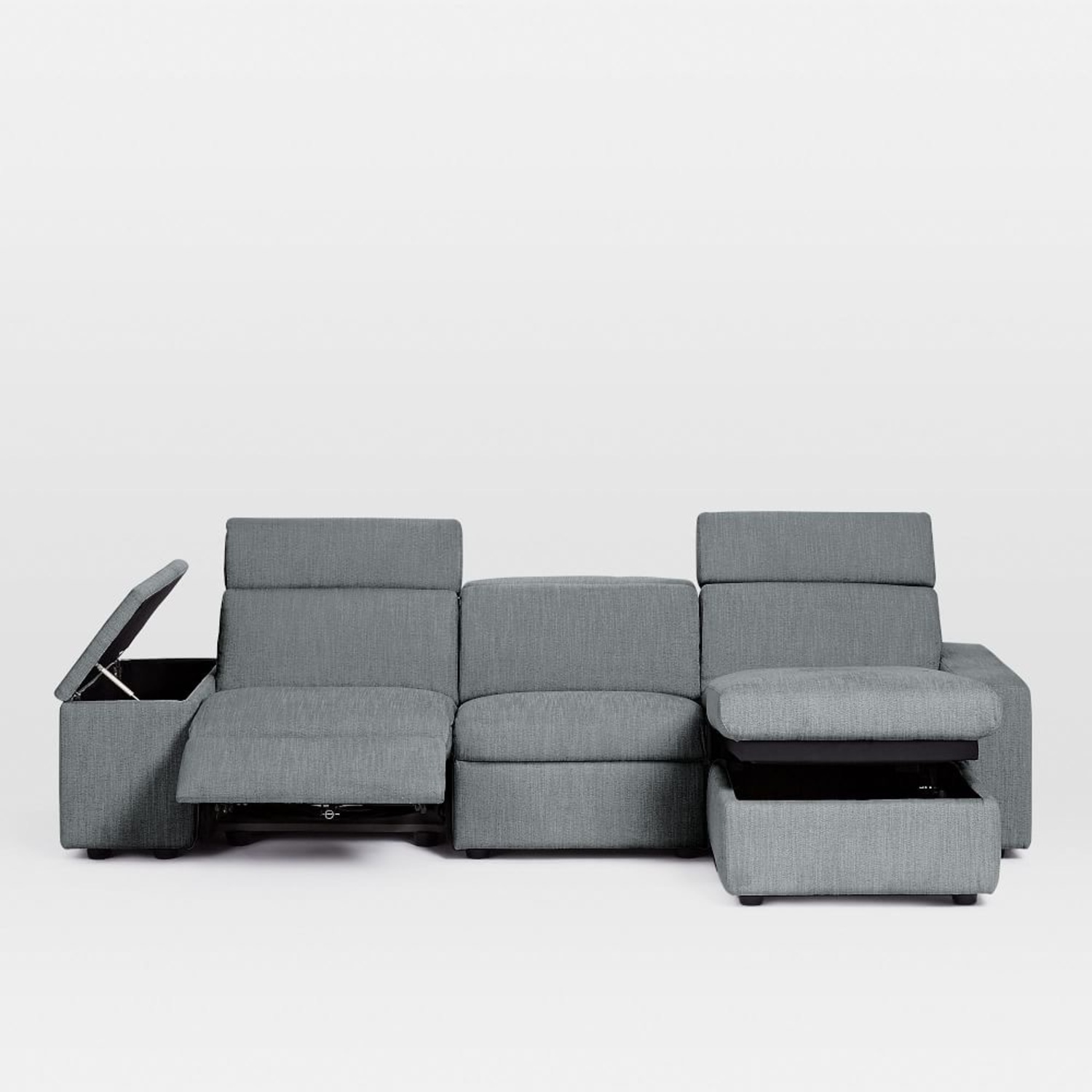 West Elm Dark Gray Fabric 3+ Piece Sectional - image-1