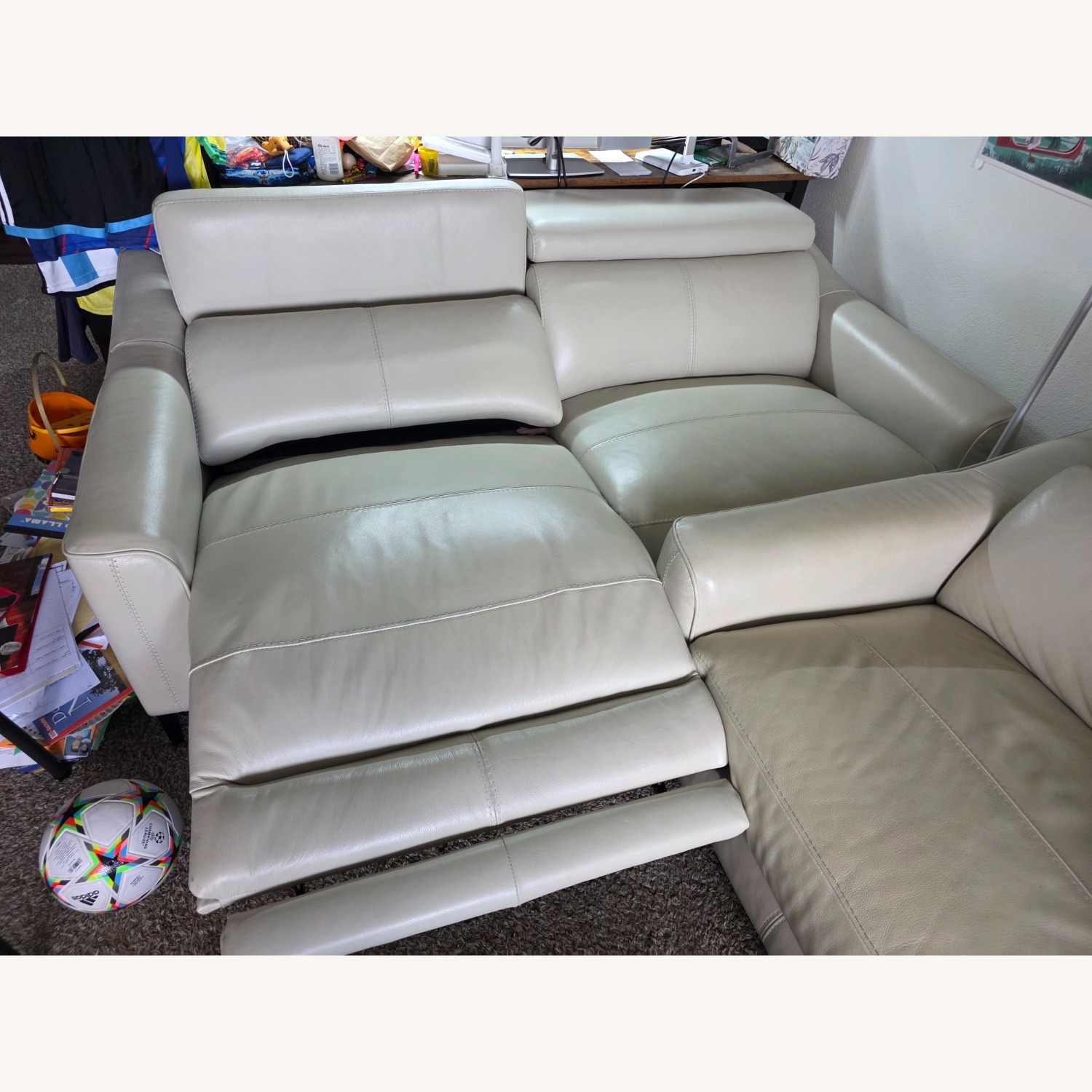 Reclining Faux Leather 3+ Seater Sofa - image-4