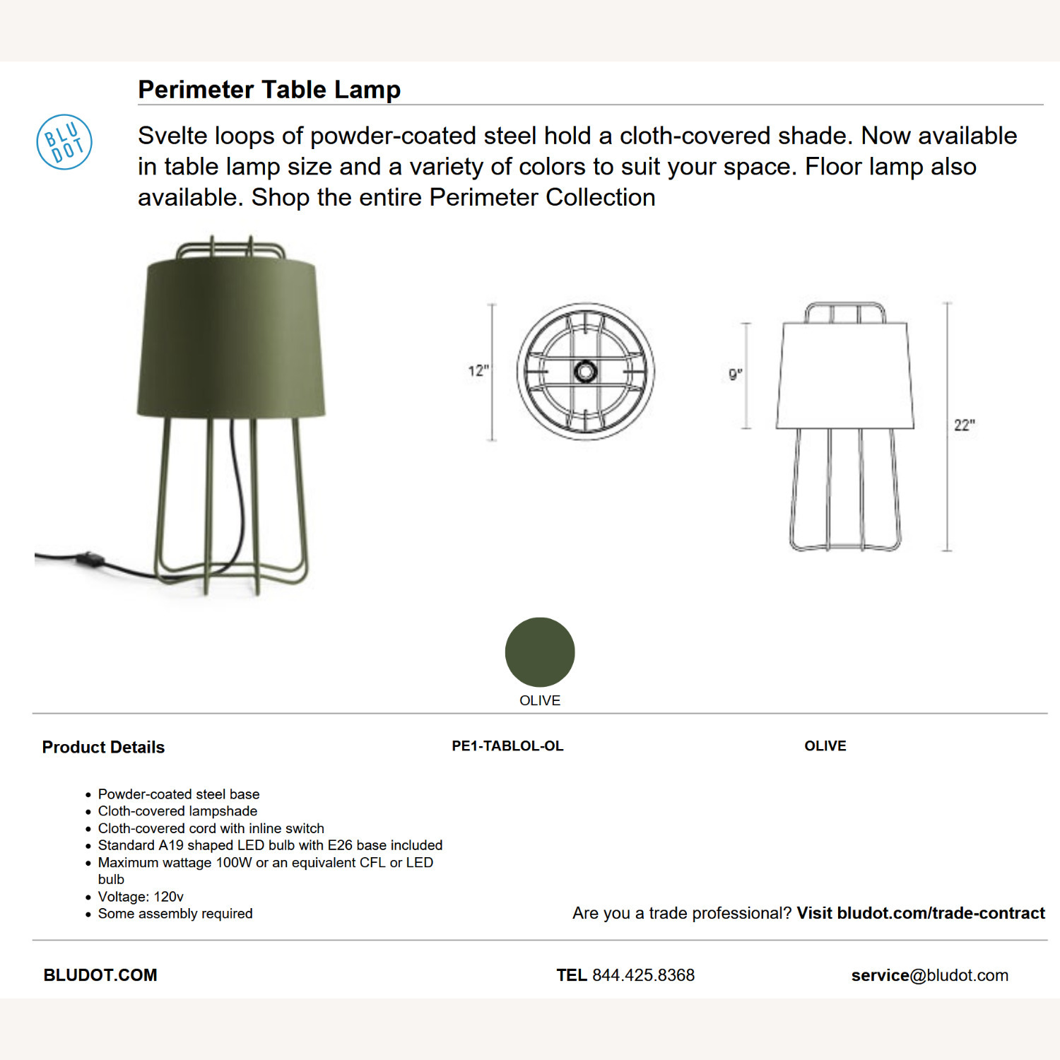Blu Dot Perimeter Table Lamp White - image-5
