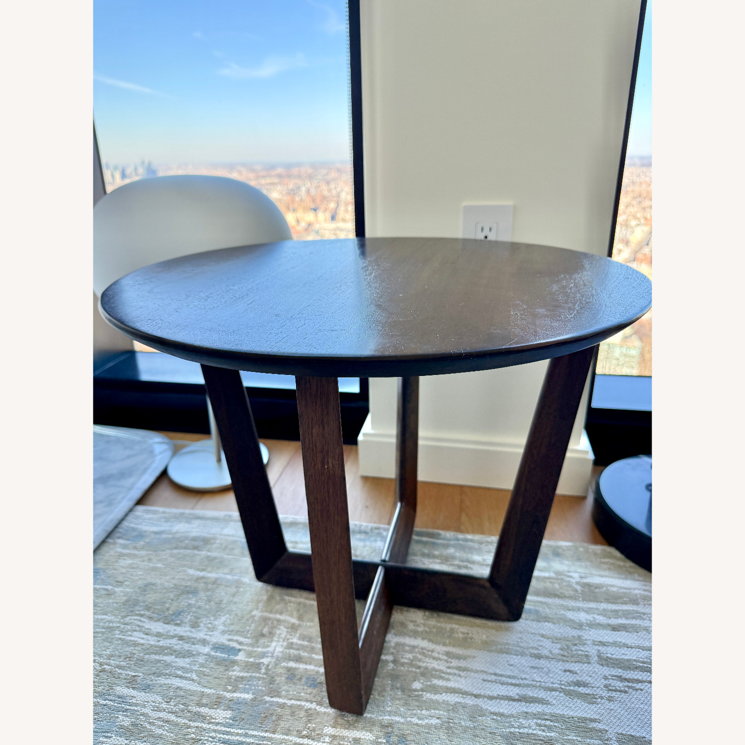 West Elm Stowe Dark Walnut Wood Side Table - image-1