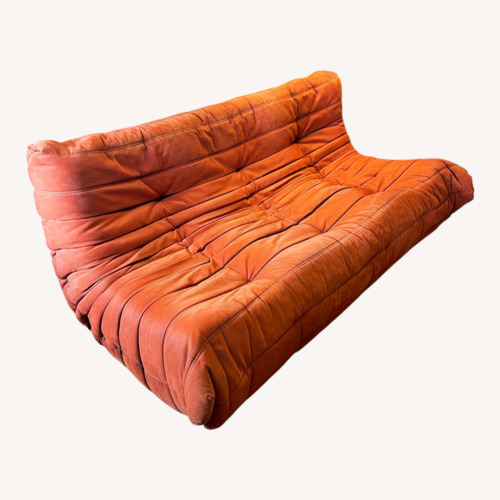 Used Ligne Roset Togo Orange Fabric 2 Seater Sofa for sale on AptDeco