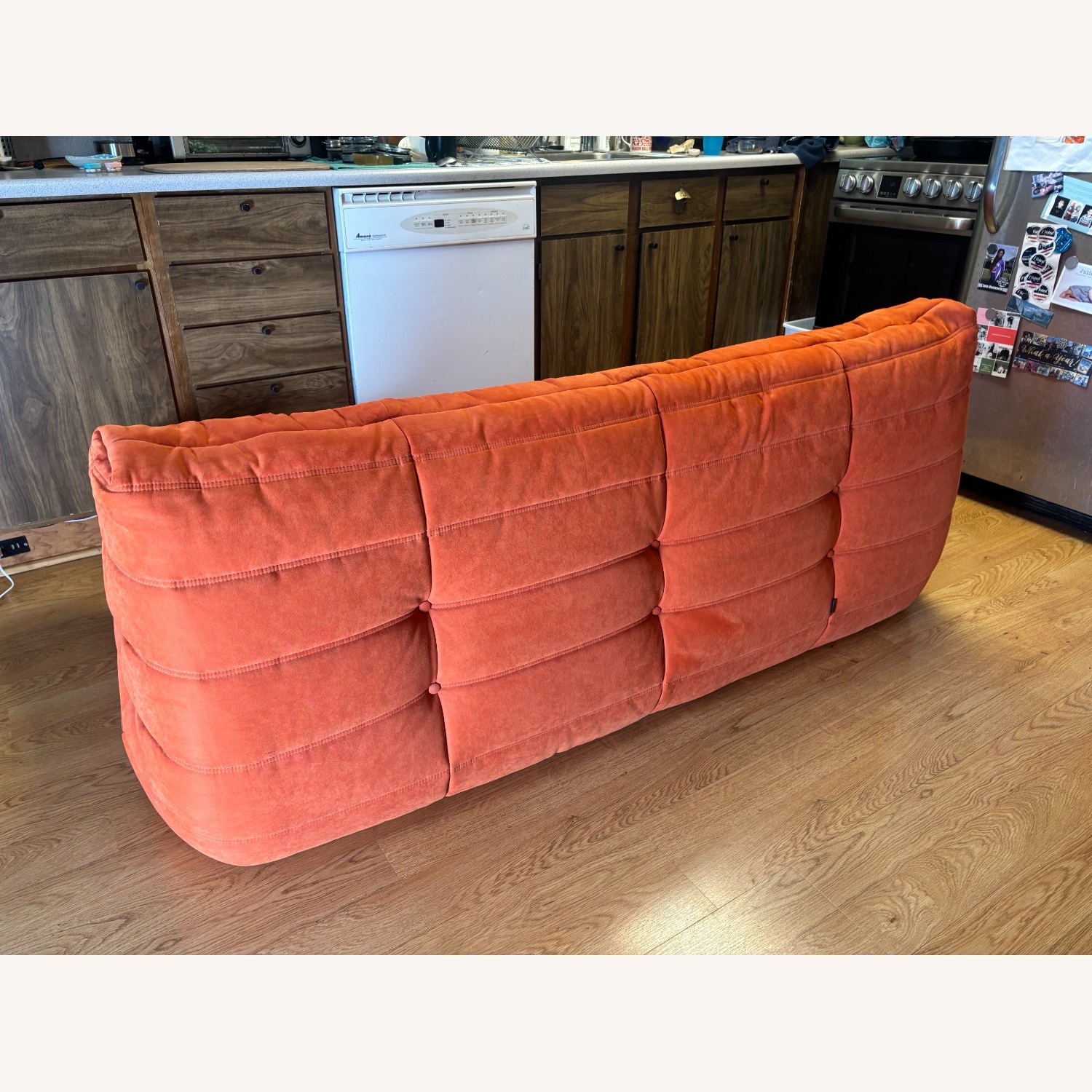 Ligne Roset Togo Orange Fabric 2 Seater Sofa - image-2