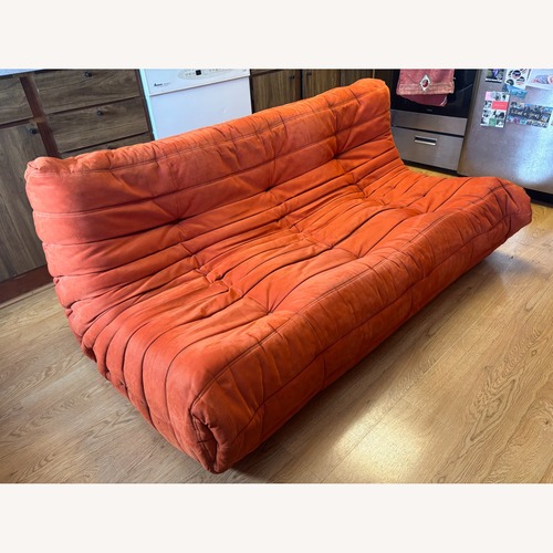 Used Ligne Roset Togo Orange Fabric 2 Seater Sofa for sale on AptDeco
