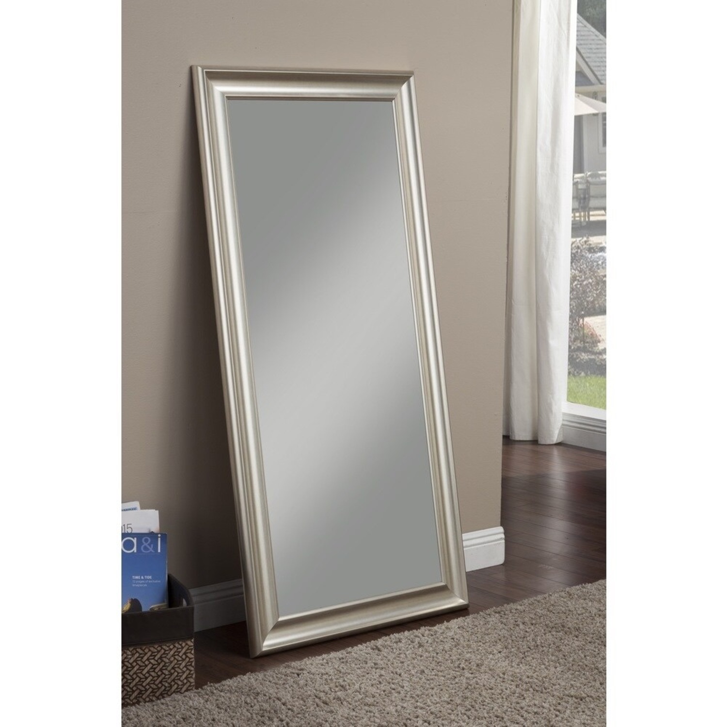 Champagne Silver Full-Length Floor Mirror - image-1