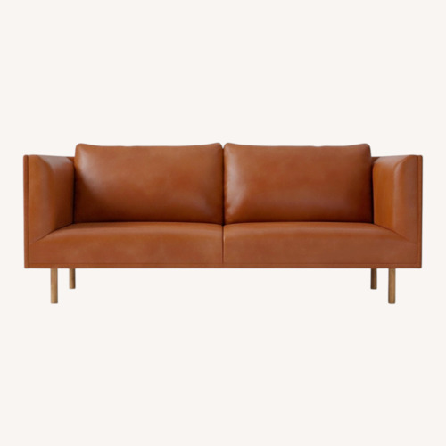 Used West Elm Dark Brown Leather 3+ Seater Sofa for sale on AptDeco