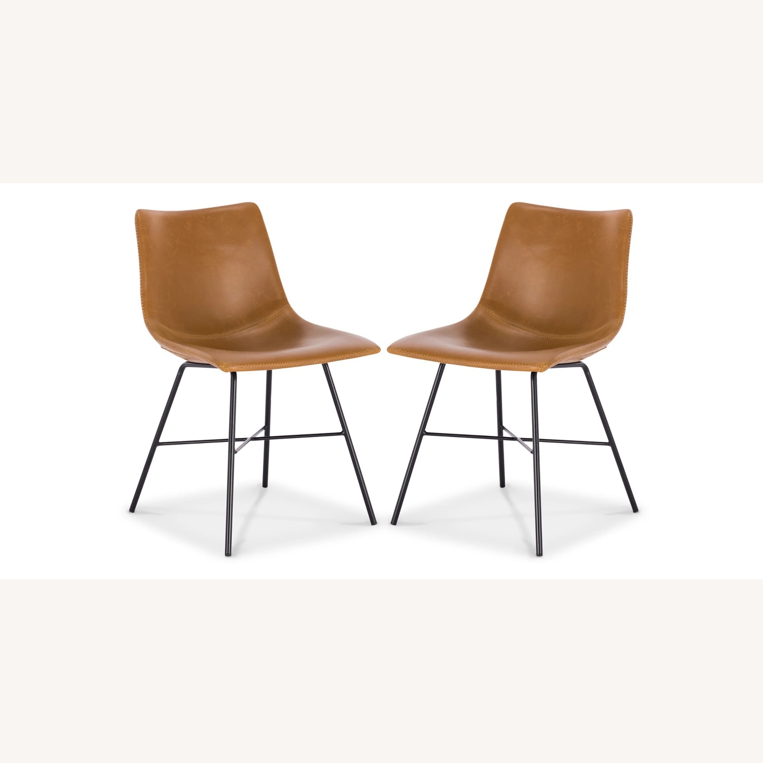 Poly and Bark Leather Dining Chairs  4 Chairs  - image-4