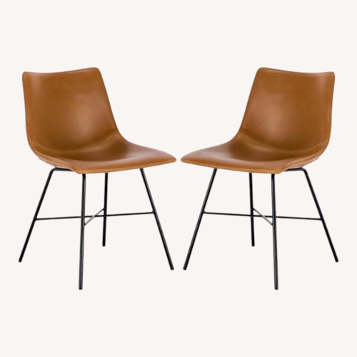 Used Poly and Bark Leather Dining Chairs  4 Chairs  for sale on AptDeco