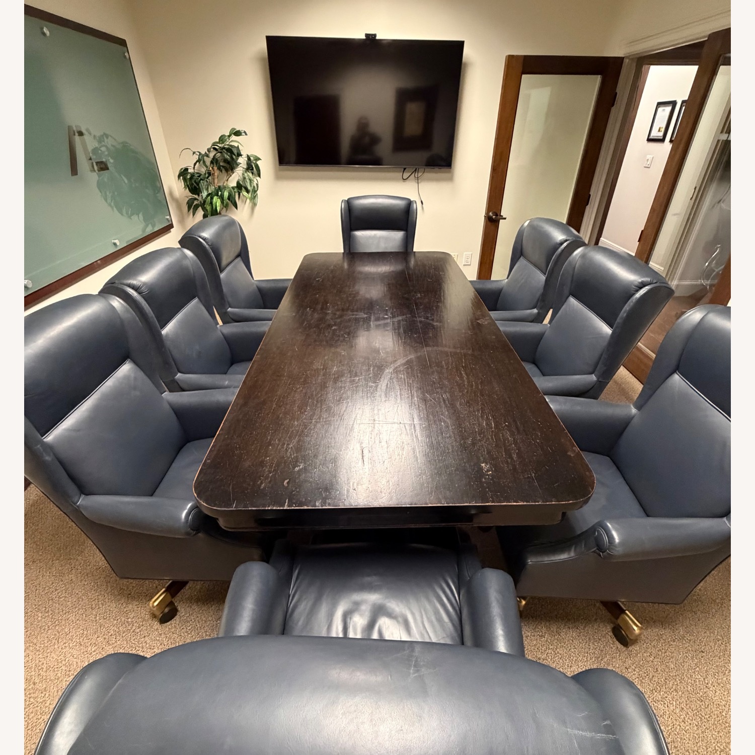 Ross Perot EDS Leather Executive Swivel Chairs - image-9