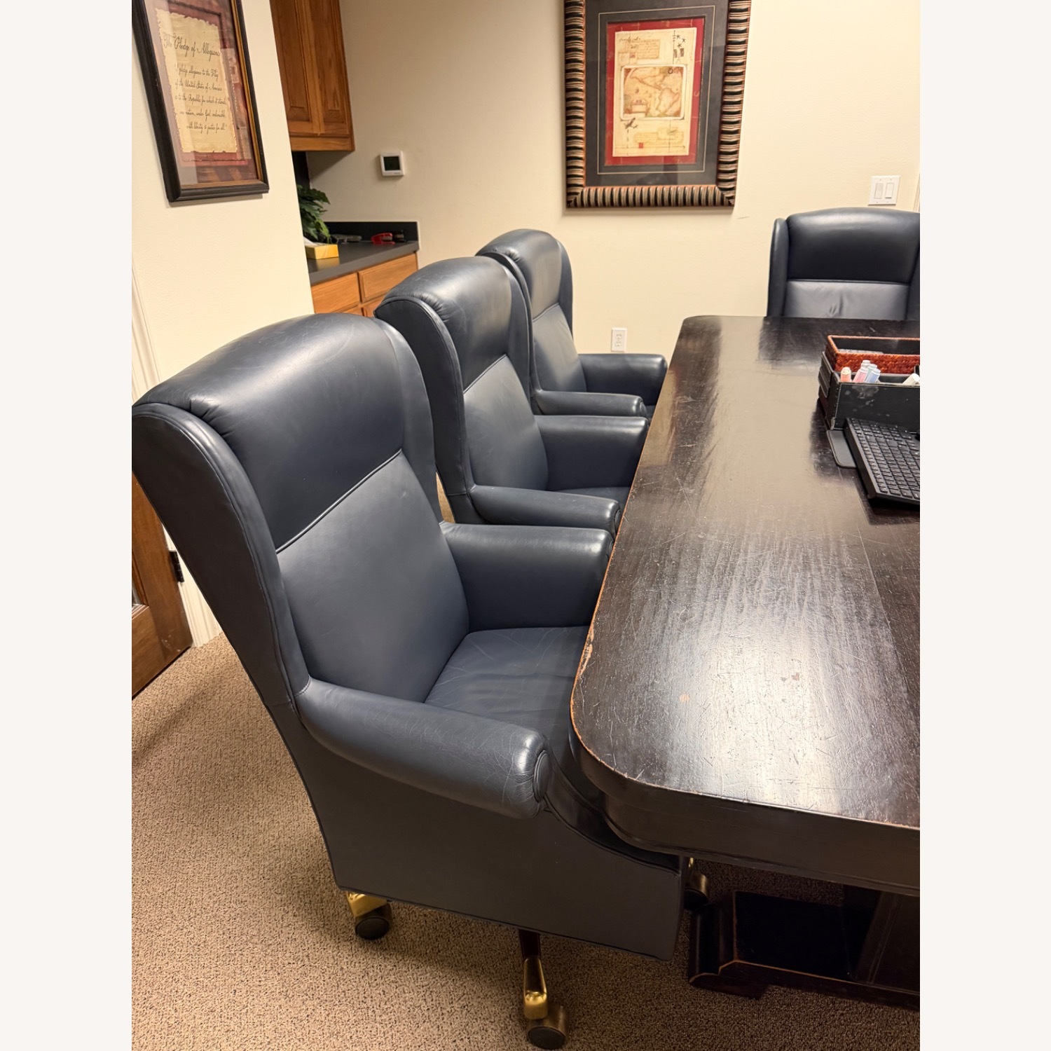 Ross Perot EDS Leather Executive Swivel Chairs - image-4