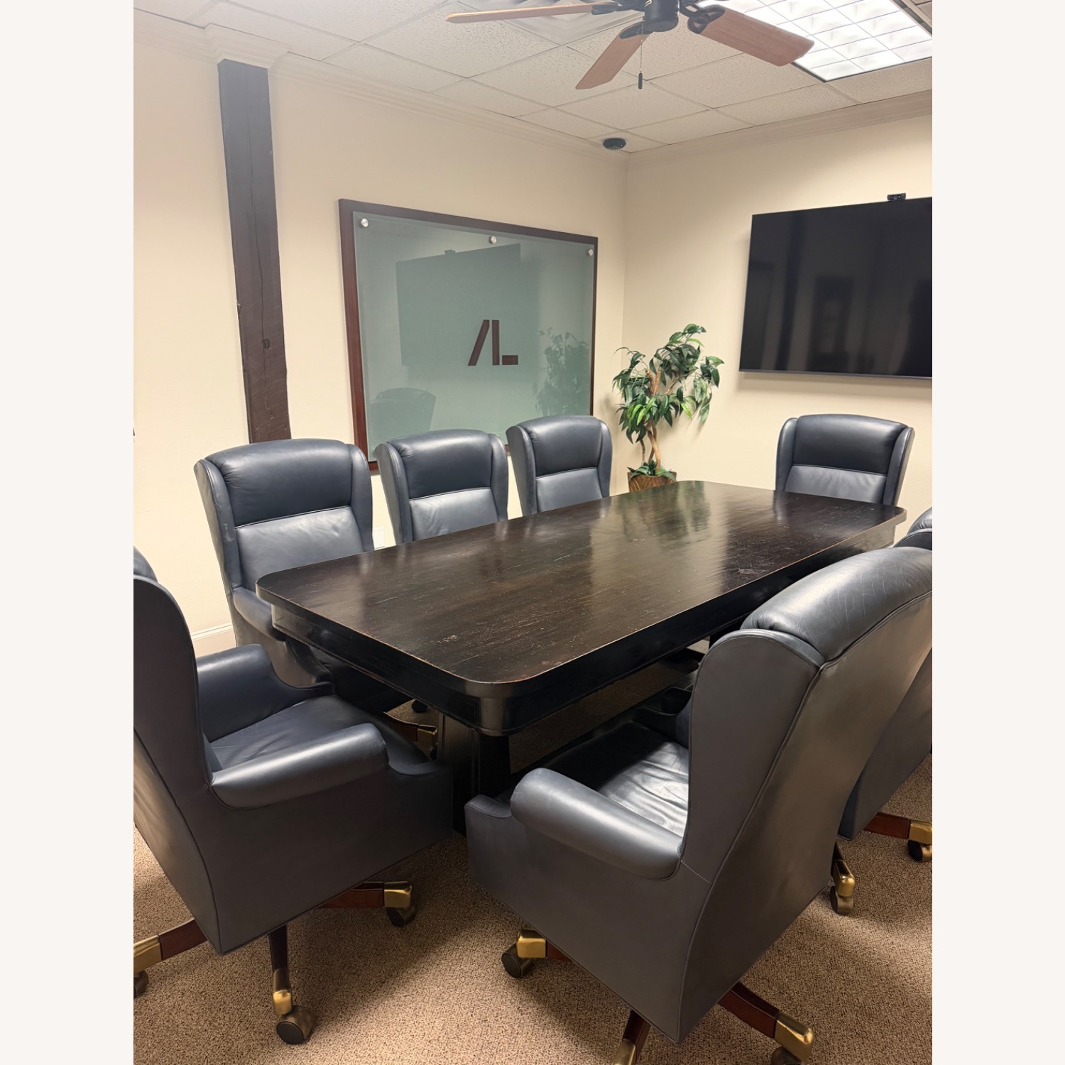 Ross Perot EDS Leather Executive Swivel Chairs - image-6