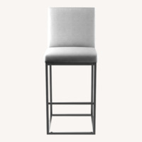 Restoration Hardware Emery Counter Stools Set of 5 Gray Leather