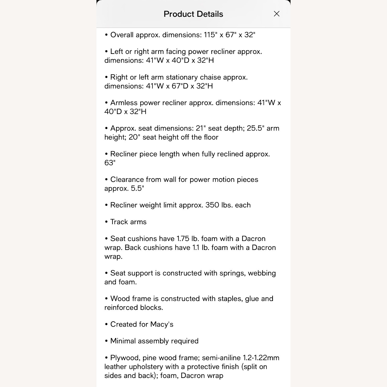 Macy's Nevio Leather Sofa + Ottoman - image-8