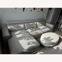 Macy's Nevio Leather Sofa + Ottoman