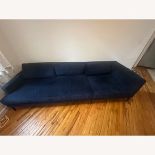 Used West Elm Blue Fabric 3+ Seater Sofa for sale on AptDeco