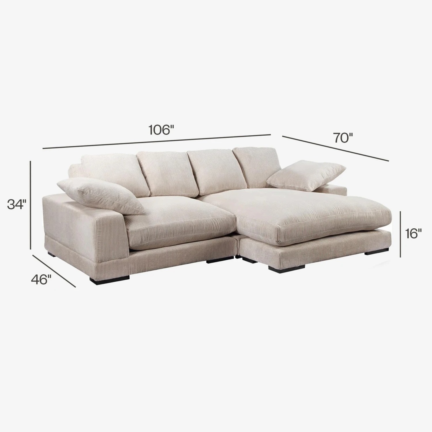 Joss & Main Remy White 3+ Piece Sectional - image-3