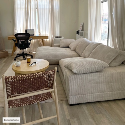 Used Joss & Main Remy White 3+ Piece Sectional for sale on AptDeco