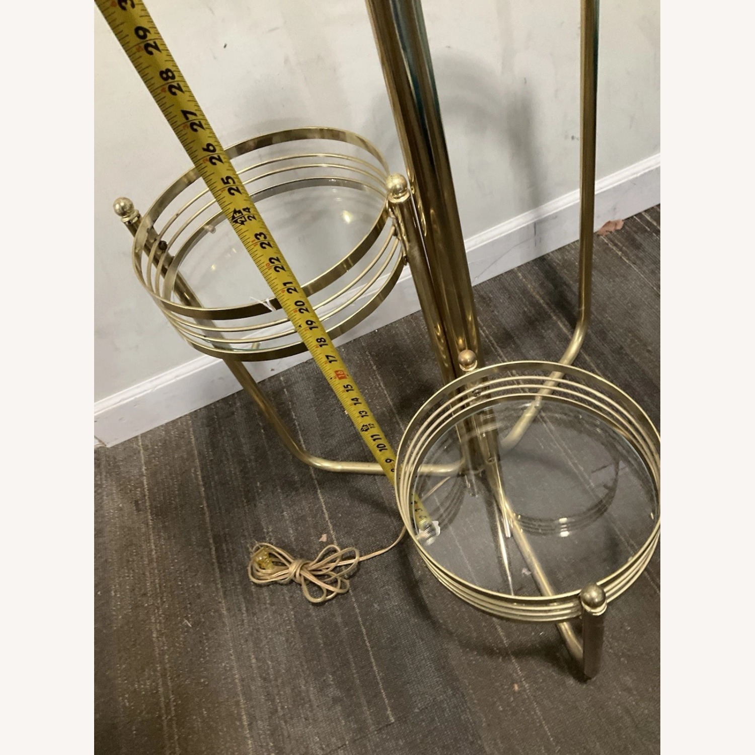Vintage Floor Lamp 3 Tiered Glass Plant Stands - image-10