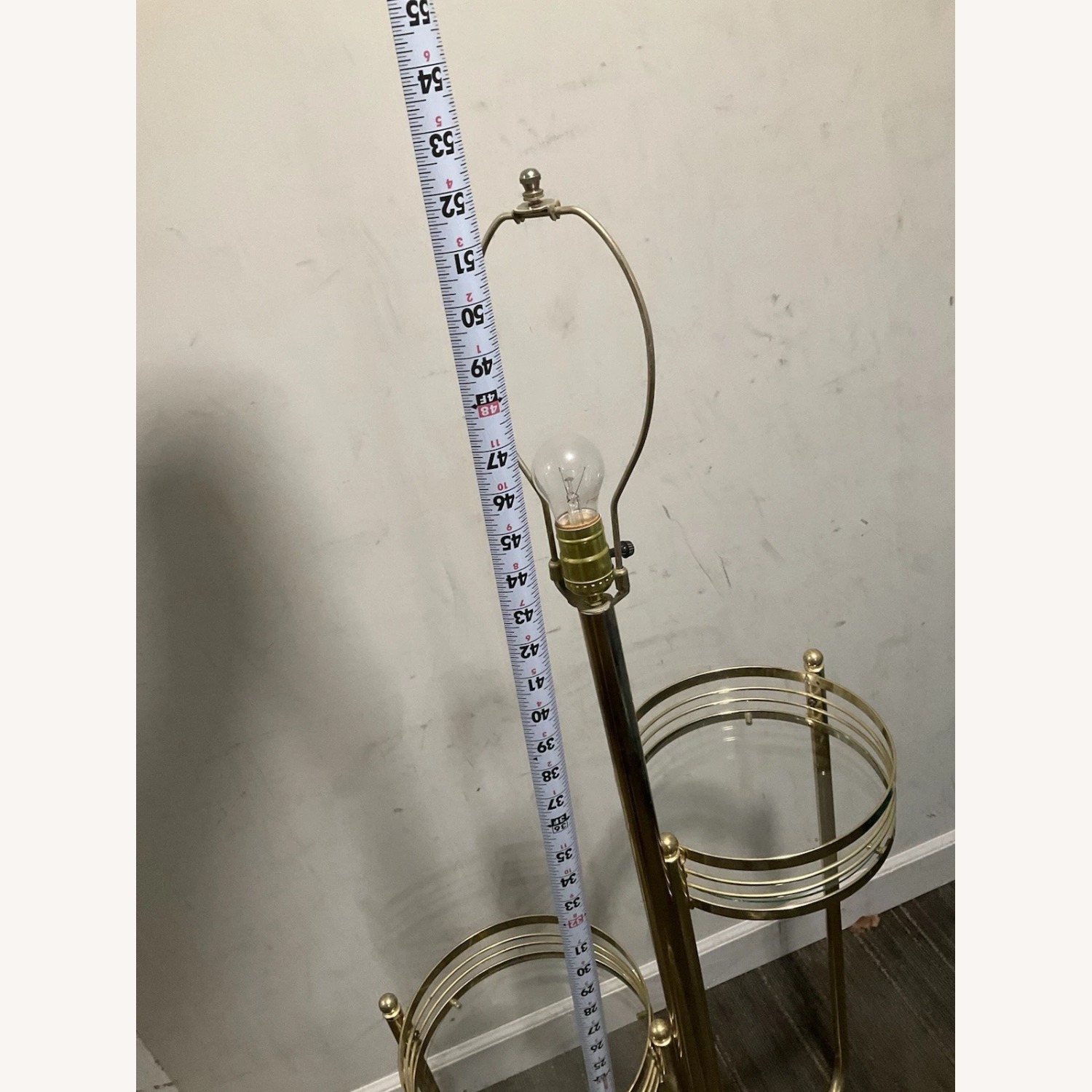 Vintage Floor Lamp 3 Tiered Glass Plant Stands - image-8
