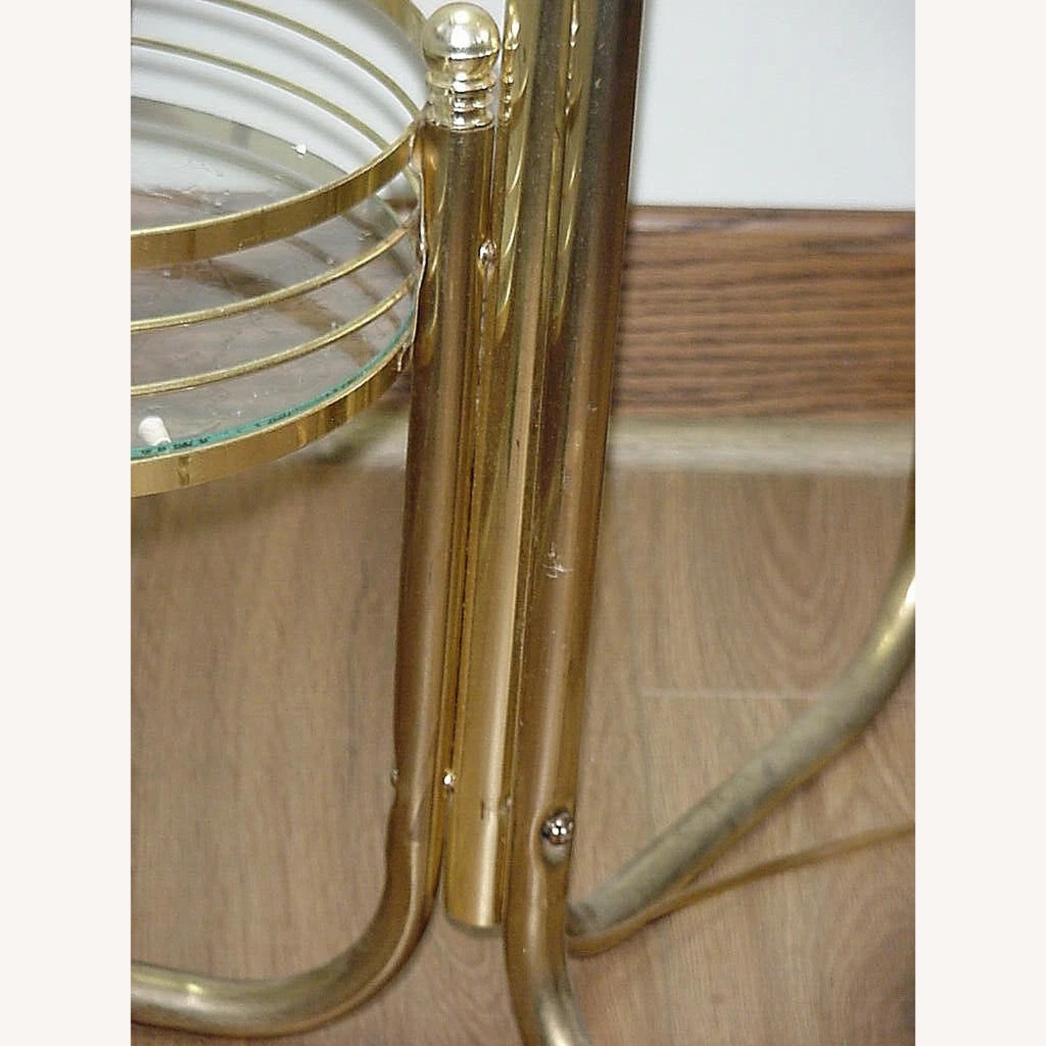 Vintage Floor Lamp 3 Tiered Glass Plant Stands - image-4