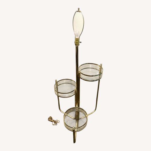 Used Vintage Floor Lamp 3 Tiered Glass Plant Stands for sale on AptDeco
