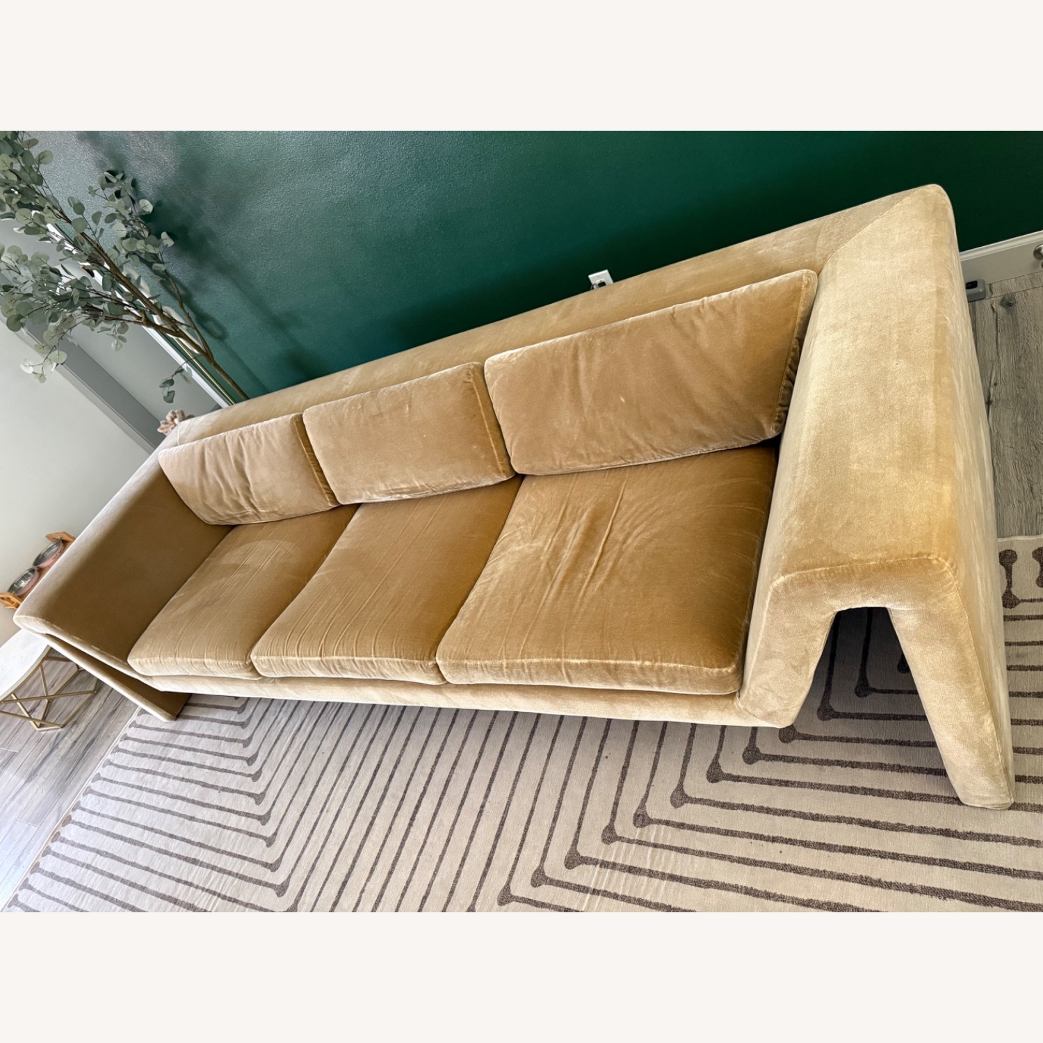 CB2 Perimeter Camel Faux Mohair Sofa - image-3