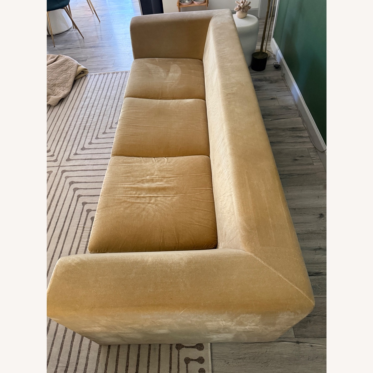 CB2 Perimeter Camel Faux Mohair Sofa - image-6